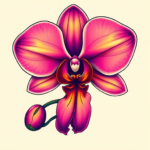 Vibrant Color Orchid Tattoo