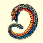 Vibrant Color Ouroboros Tattoo
