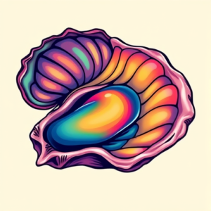Vibrant Color Oyster Tattoo