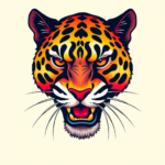 Vibrant Color Panther Tattoo