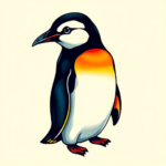 Vibrant Color Penguin Tattoo