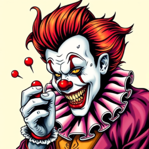 Vibrant Color Pennywise Tattoo