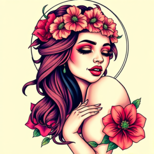 Vibrant Color Persephone Tattoo