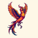 Vibrant Color Phoenix Tattoo