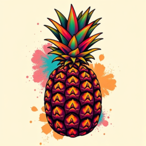 Vibrant Color Pineapple Tattoo