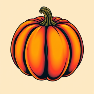Vibrant Color Pumpkin Tattoo