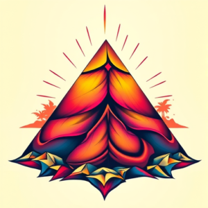 Vibrant Color Pyramid Tattoo