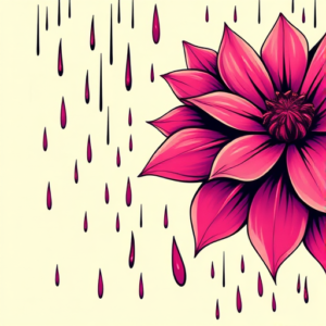 Vibrant Color Rain Tattoo