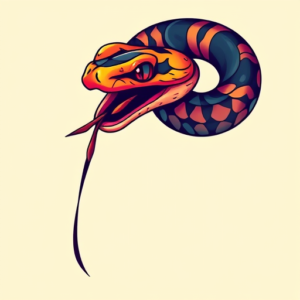 Vibrant Color Rattlesnake Tattoo