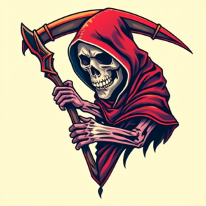 Vibrant Color Reaper Tattoo