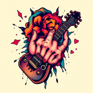 Vibrant Color Rock Tattoo