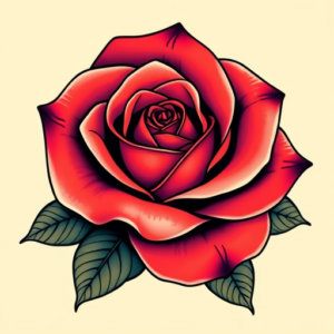 Vibrant Color Rose Tattoo