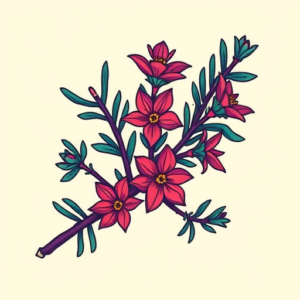 Vibrant Color Rosemary Tattoo