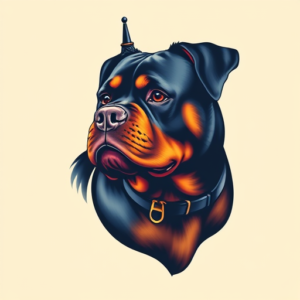 Vibrant Color Rottweiler Tattoo