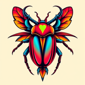 Vibrant Color Scarab Tattoo