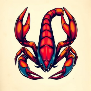 Vibrant Color Scorpio Tattoo
