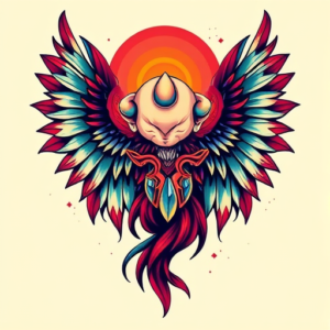 Vibrant Color Seraphim Tattoo