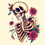 Vibrant Color Skeleton Tattoo
