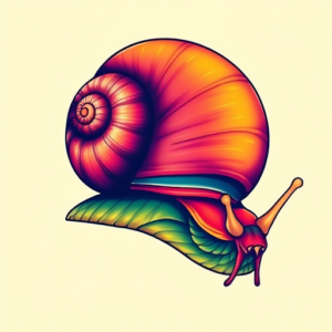 Vibrant Color Snail Tattoo