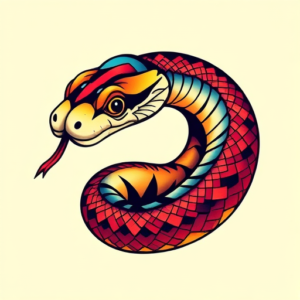 Vibrant Color Snake Tattoo