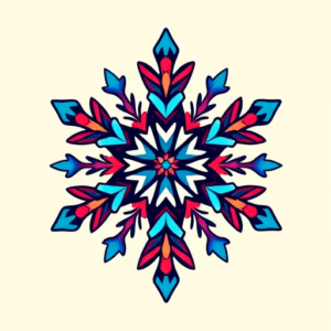 Vibrant Color Snowflake Tattoo
