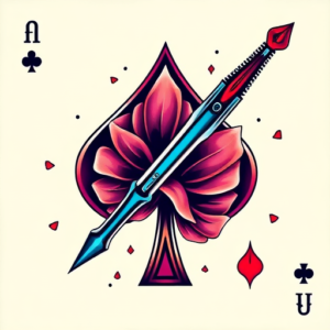 Vibrant Color Spade Tattoo