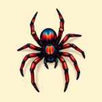 Vibrant Color Spider Tattoo