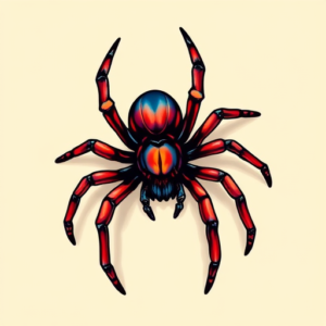 Vibrant Color Spider Tattoo