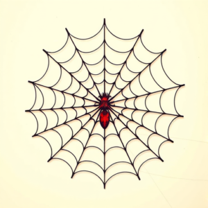 Vibrant Color Spiderweb Tattoo