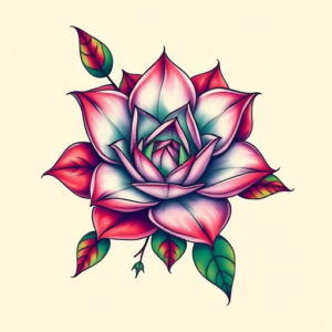 Vibrant Color Succulent Tattoo