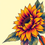 Vibrant Color Sunflower Tattoo