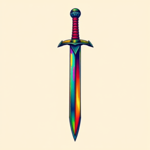 Vibrant Color Sword Tattoo