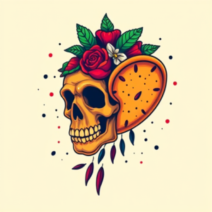 Vibrant Color Taco Tattoo