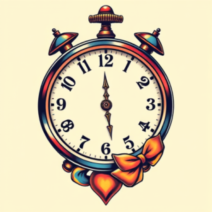 Vibrant Color Time Tattoo