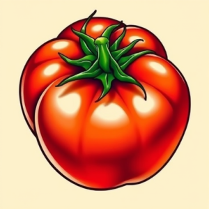 Vibrant Color Tomato Tattoo