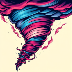Vibrant Color Tornado Tattoo