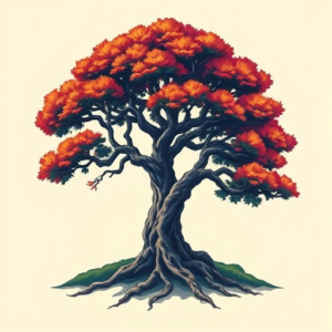 Vibrant Color Tree Tattoo