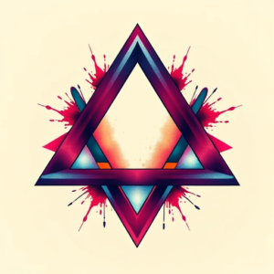 Vibrant Color Triangle Tattoo