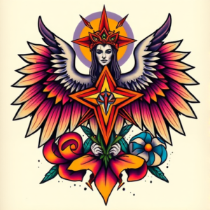 Vibrant Color Trinity Tattoo