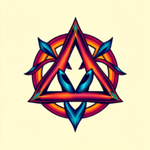 Vibrant Color Triquetra Tattoo