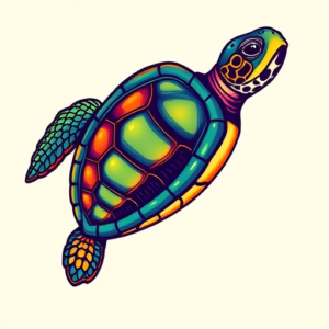 Vibrant Color Turtle Tattoo