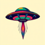 Vibrant Color Ufo Tattoo