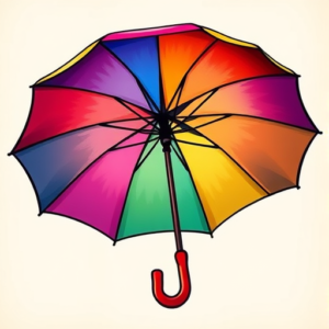 Vibrant Color Umbrella Tattoo