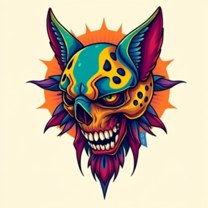 Vibrant Color Unalome Tattoo