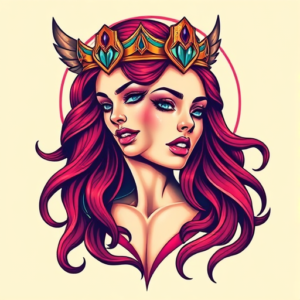 Vibrant Color Valkyrie Tattoo