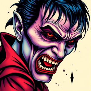 Vibrant Color Vampire Tattoo