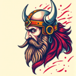 Vibrant Color Viking Tattoo