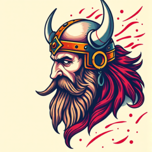 Vibrant Color Viking Tattoo