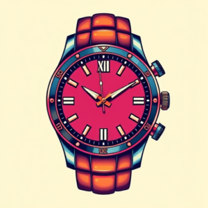 Vibrant Color Watch Tattoo