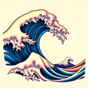 Vibrant Color Wave Tattoo